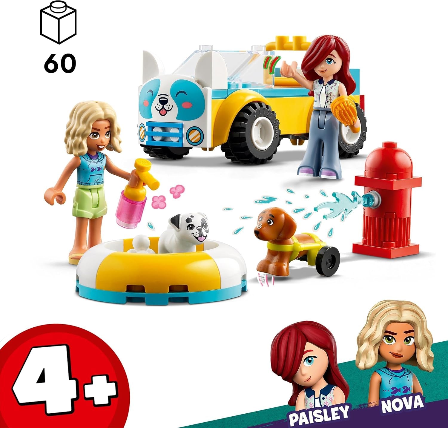 LEGO Friends Sala mobile per la toelettatura dei cani, set da gioco con veicoli per animali, giocattolo per bambini con 2 personaggi e 2 cani per ragazze e ragazzi a partire da 4 anni, set per la toelettatura dei cani 42635 Set da costruzione Beuche den LEGO-Store