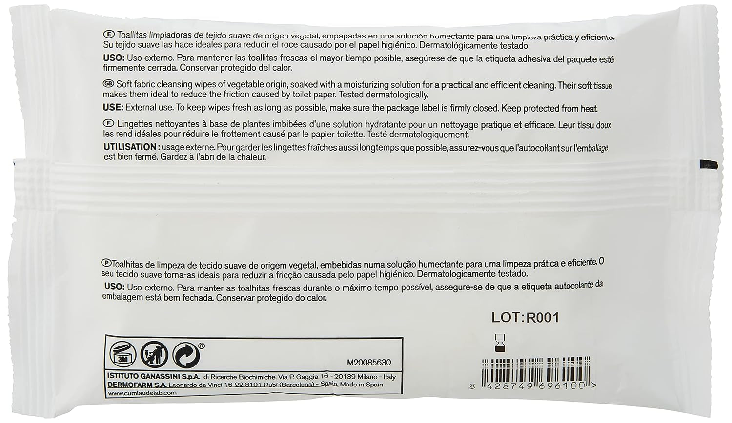 Lab - Perianal Wipes, Salviette umidificate per l'igiene perianale, Provitamina B5, idratanti, ipoallergeniche, senza parabeni e senza alcool, dermatologicamente testate - 15 pezzi