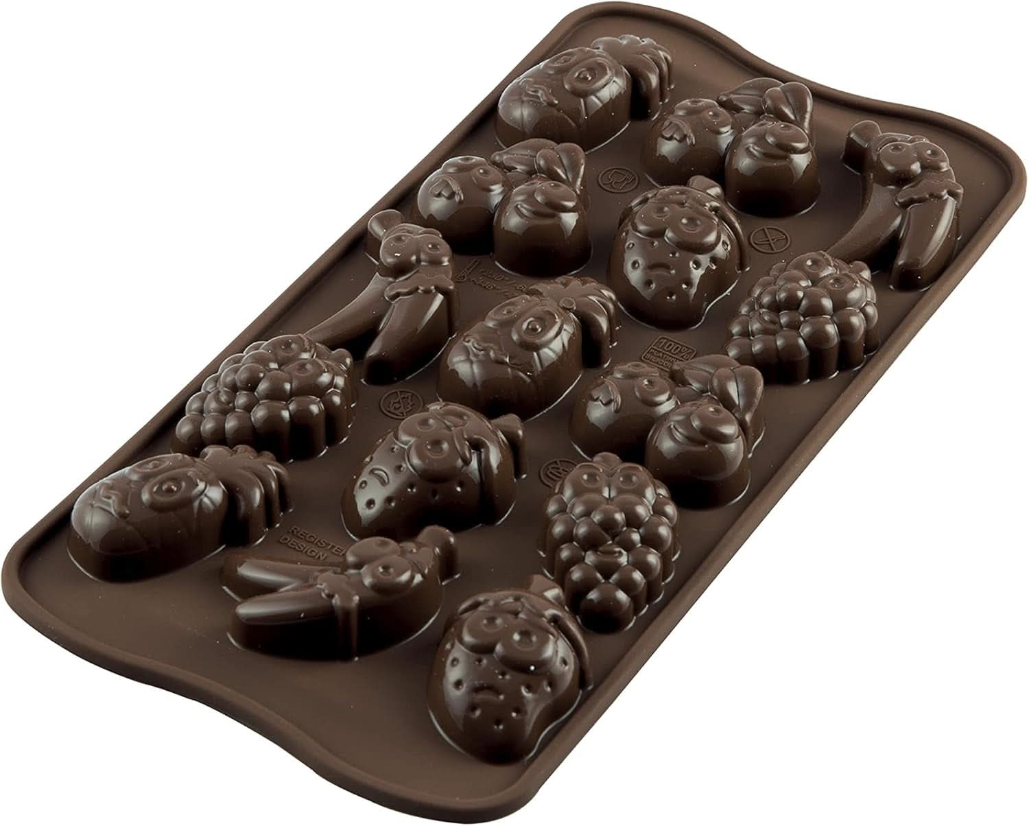 Stampo in silicone Pralina Silikomart Frutta 3,2 x 3,2 x H 1,5 cm, 10 ml, 15 cavità (SCG32) Cucina Naty Shop