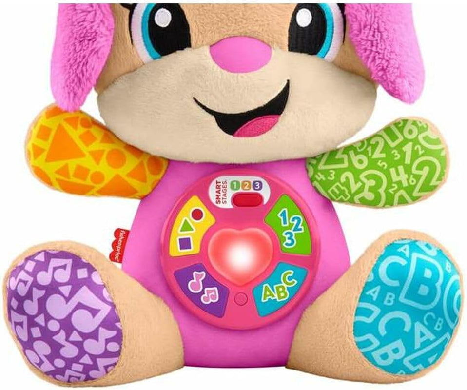 Fisher-Price Peluche Ridi & Impara JFD35 con Stages Intelligenti Giocattolo didattico musicale per bambini dai 6 mesi, Versione multilingue: italiano, spagnolo, portoghese, inglese, JFD35 Baby Toys Naty Shop