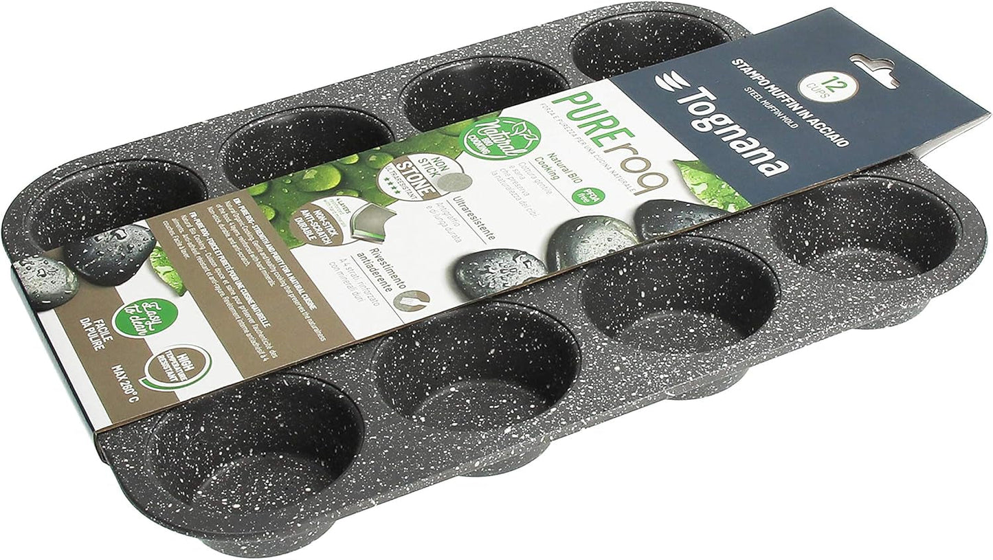 Pure Roq Muffinform Für 12 Muffin, Alluminio, Schwarz Stampi e teglie Naty Shop