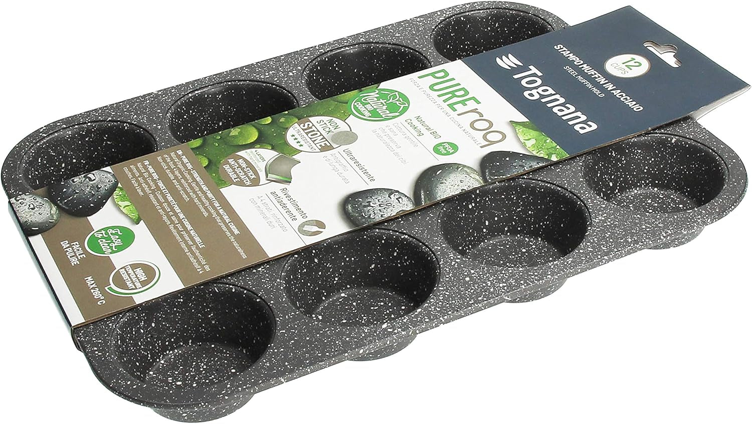 Pure Roq Muffinform Für 12 Muffin, Alluminio, Schwarz Stampi e teglie Naty Shop