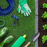 Relaxdays Tubo Flessibile da Giardino a Spirale Allungabile Fino a 10 Metri con Spruzzatore 7 Tipi di Getto Blu 25 x 52 x 15 cm