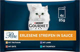 Gourmet Perle Select Strips cibo umido per gatti, mix assortito, confezione da 12 (12 x 4 bustine da 85 g ciascuna)