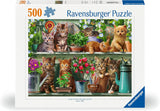 Ravensburger Puzzle 12000205 - Katzen Im Regal - Puzzle da 500 pezzi per adulti e bambini dai 10 anni in su, puzzle con animali con motivo gatto Puzzle Naty Shop