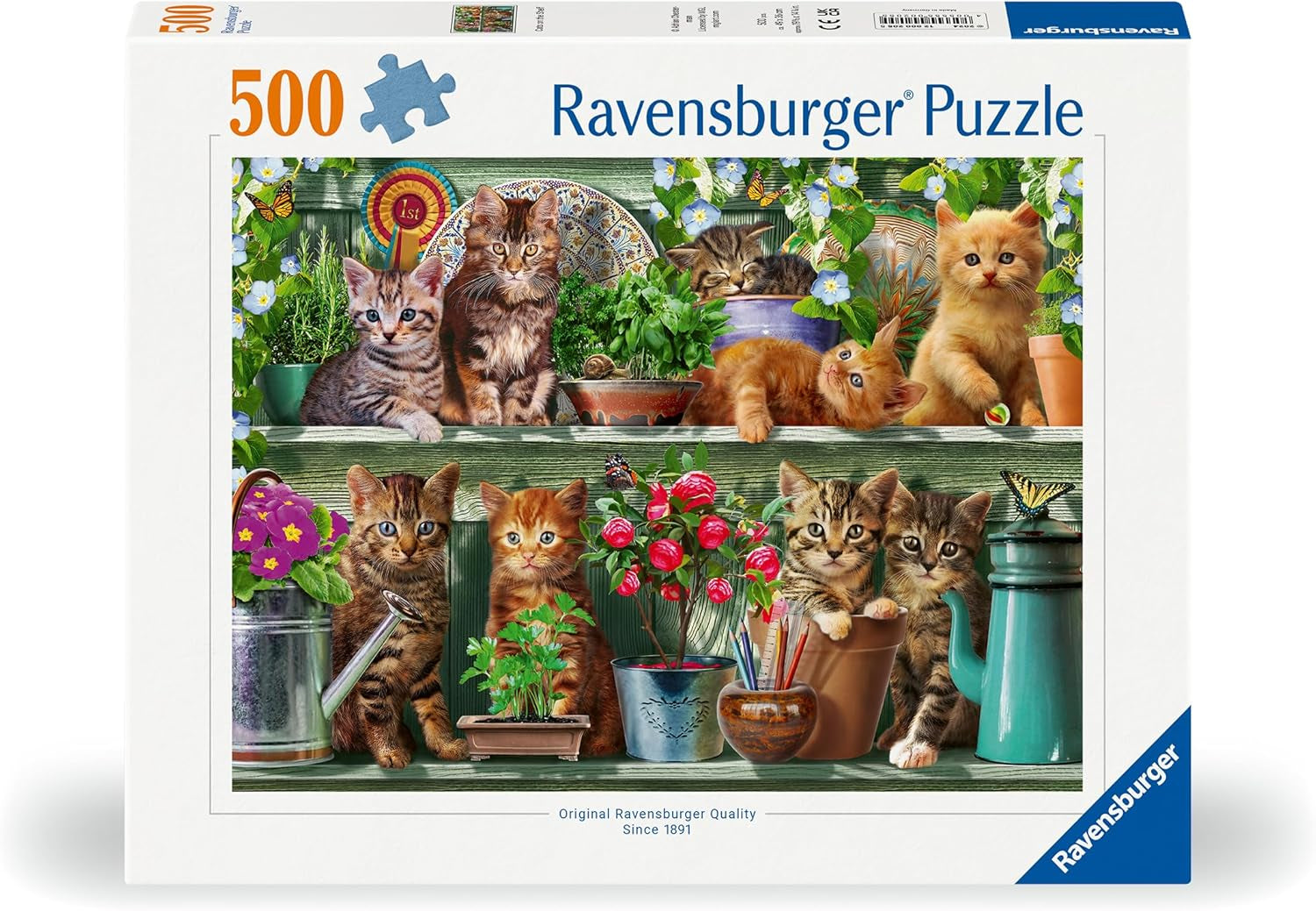 Ravensburger Puzzle 12000205 - Katzen Im Regal - Puzzle da 500 pezzi per adulti e bambini dai 10 anni in su, puzzle con animali con motivo gatto Puzzle Naty Shop