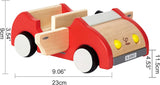 E3405 - Casa delle bambole, Casa delle bambole con accessori, in legno e E3475 - Accessori per casa delle bambole, Auto familiare