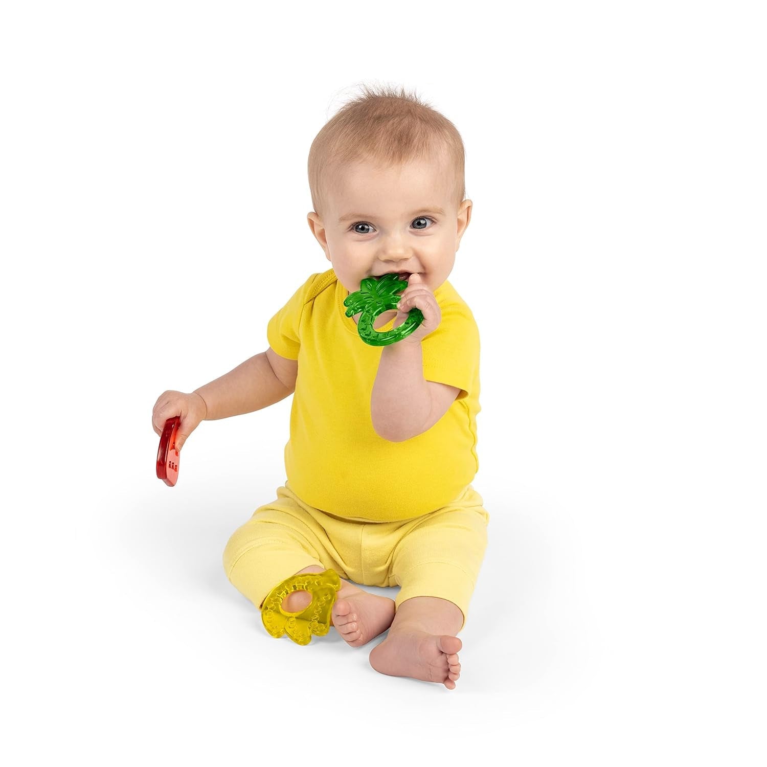 Bright Starts Gommini da masticare succosi, 3 anelli per la dentizione senza BPA, per tutti i bambini dai 3 mesi