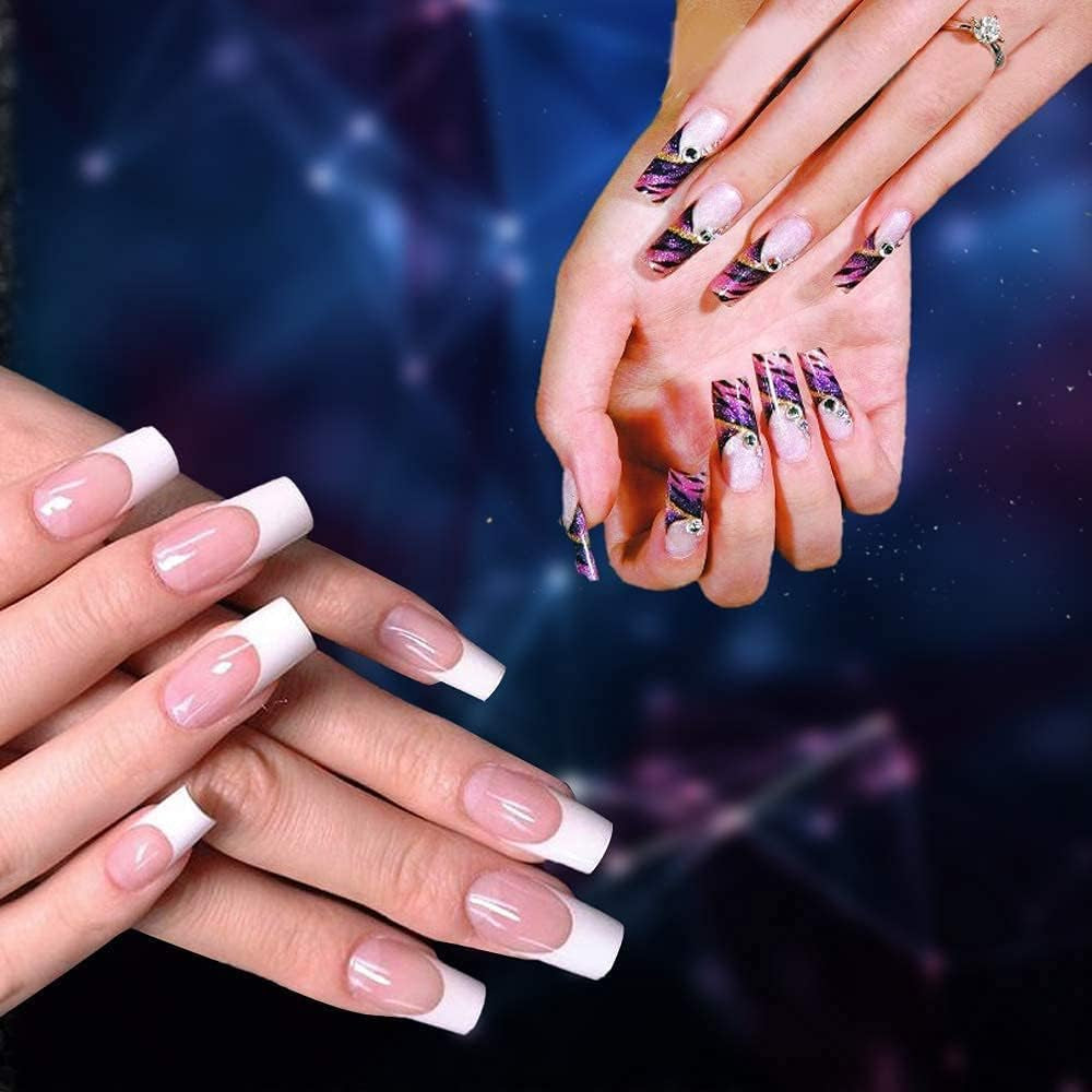 500 punte artistiche per unghie finte artificiali acriliche francesi naturali con scatola per donne e ragazze
