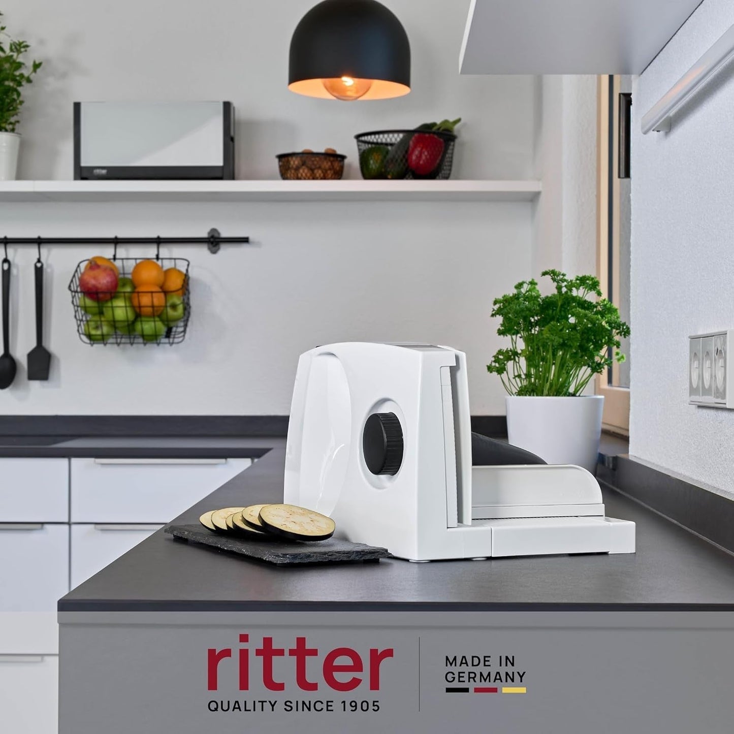 Ritter Markant 05 Tagliapane Elettrico Multifunzione Pieghevole e Affettatrice con Motore Eco Made in Germany Trituratori e Affettatrici Naty Shop