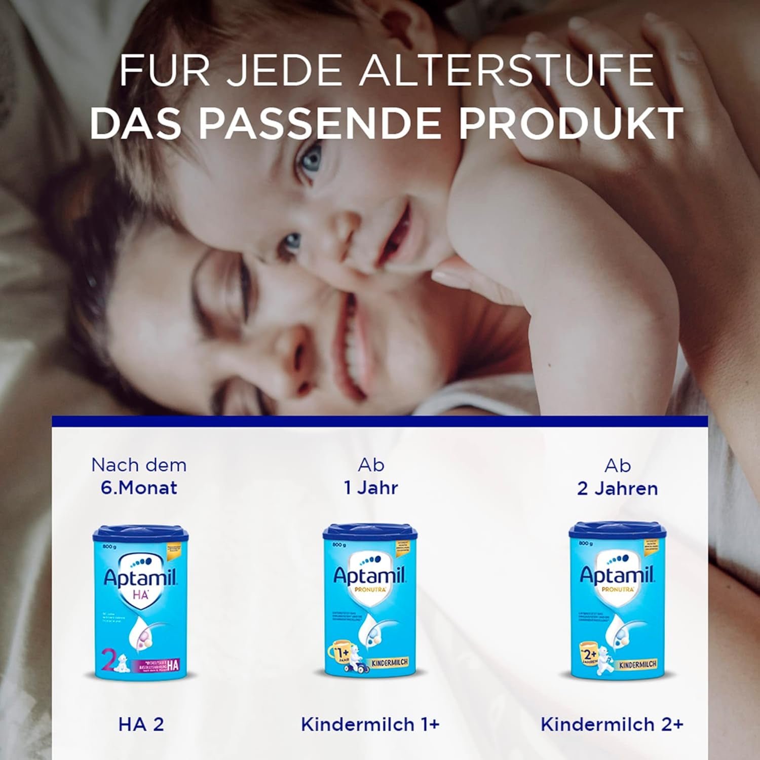 Aptamil HA 2 – Formula di proseguimento dopo 6 mesi, con Omega 3 e 6, DHA, ARA e ALA, Senza lattosio, Senza olio di palma, Alimenti per bambini, Latte in polvere, 1 x 800 g (Confezione da 4)