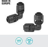 Gardena Sistema di irrigazione Micro-Drip L-Piece 13mm (1/2"): Connettore per tubo per invertire tubi di alimentazione da 13mm, montaggio senza attrezzi, riutilizzabile (13202-20)