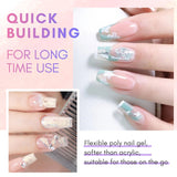 Makartt Poly Nail Extension Gel - 50 ML Extension Builder acrilico Poly Nägel Aufbaugel Extender Gel per gelnägel per Nagelverlängerung, Nagelstärkung, Nail Art Dekoration(Trasparente)