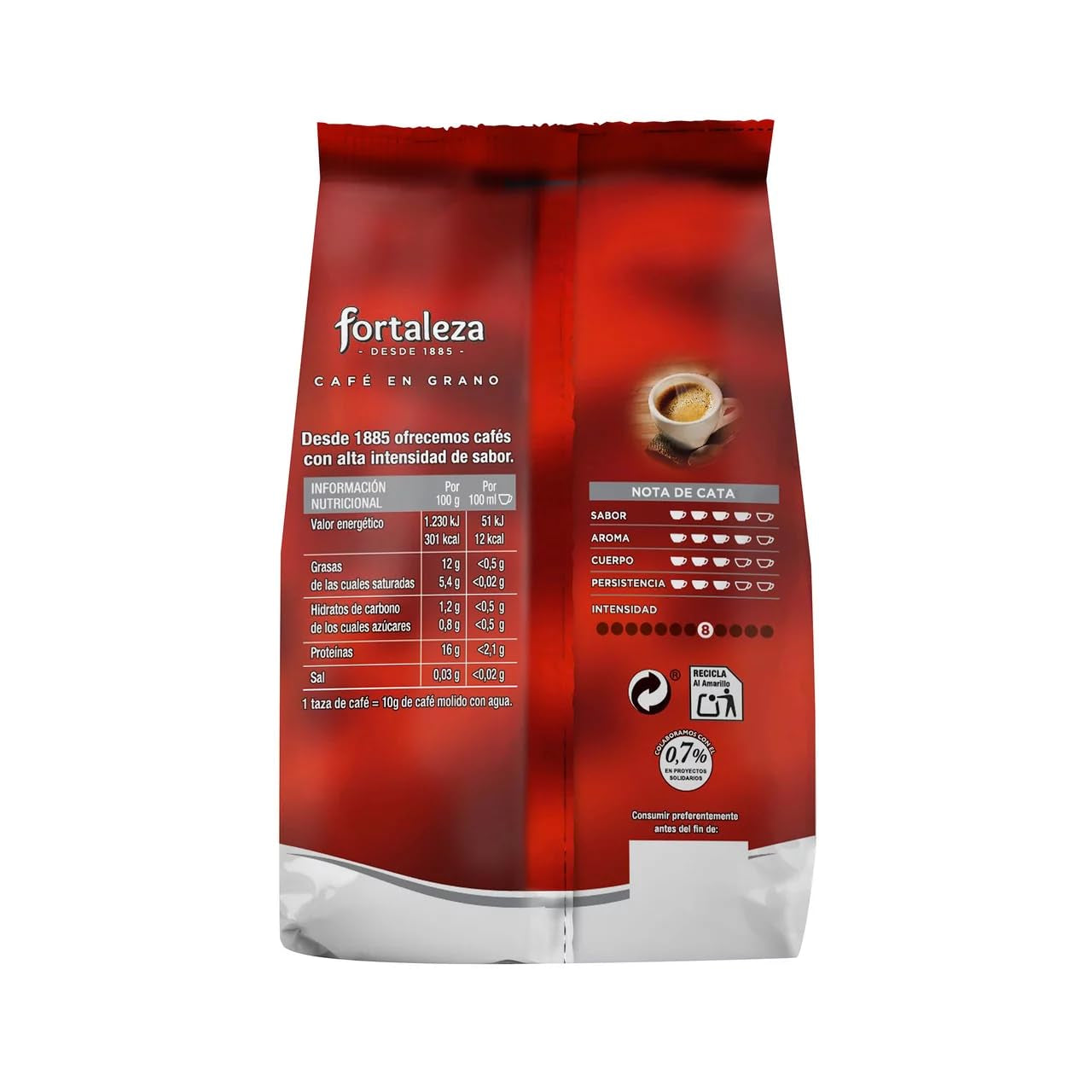 Caffè in grani naturali FORTALEZA 500 g, confezione da 2