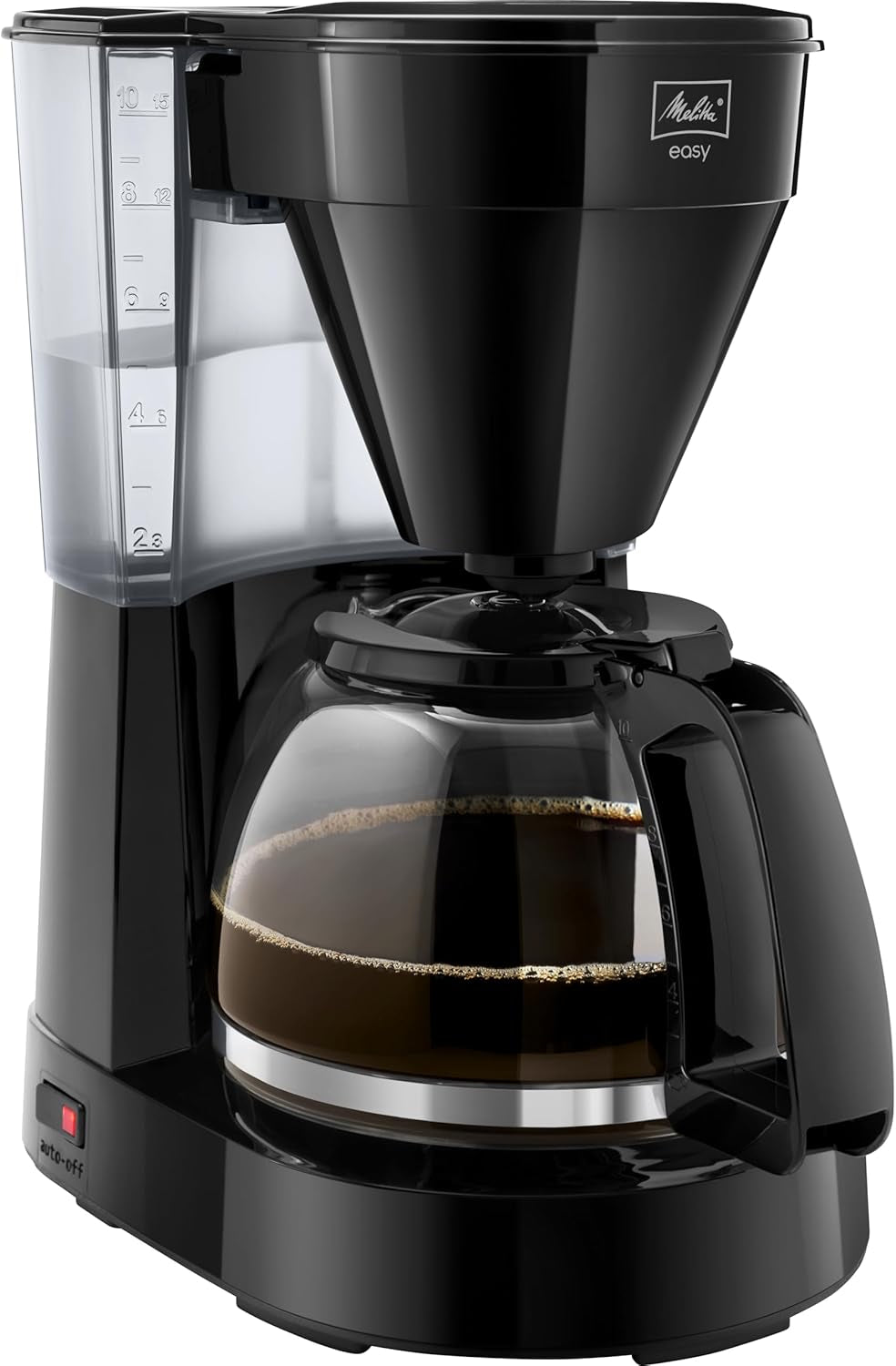 Melitta Easy – Macchina per caffè espresso con filtro e caraffa in vetro, fino a 10 tazze di caffè, nera