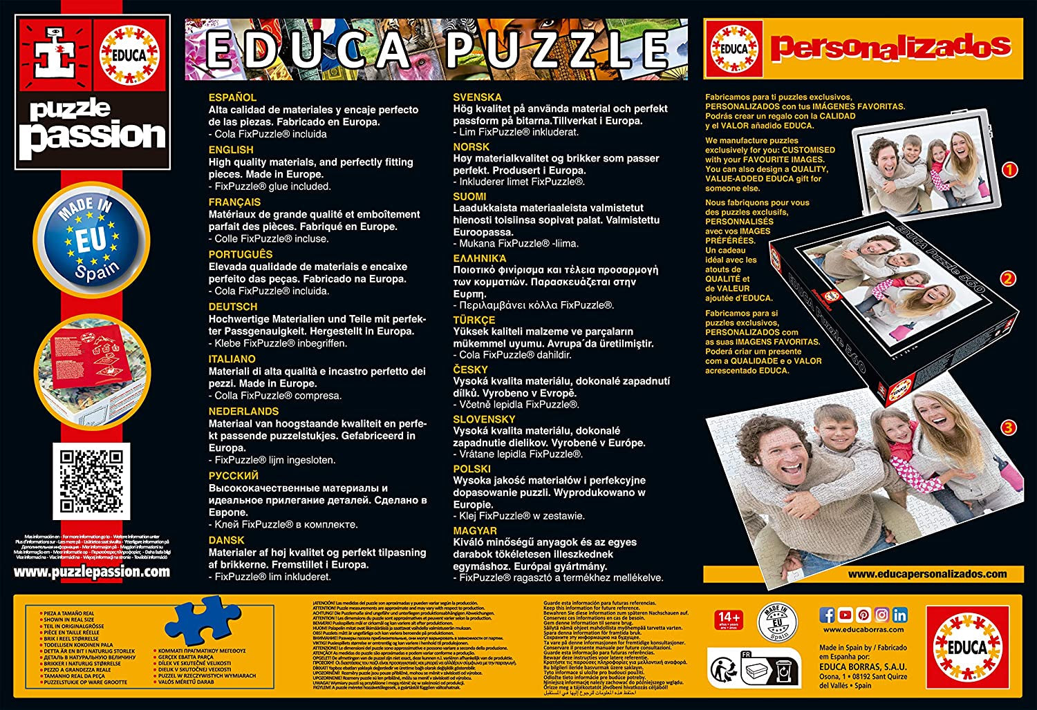 Educa - Puzzle 2000 pezzi per adulti | Monumenti d'Europa, puzzle 2000 pezzi per adulti e bambini dai 14 anni, Attrazioni turistiche (17697) Puzzle Naty Shop