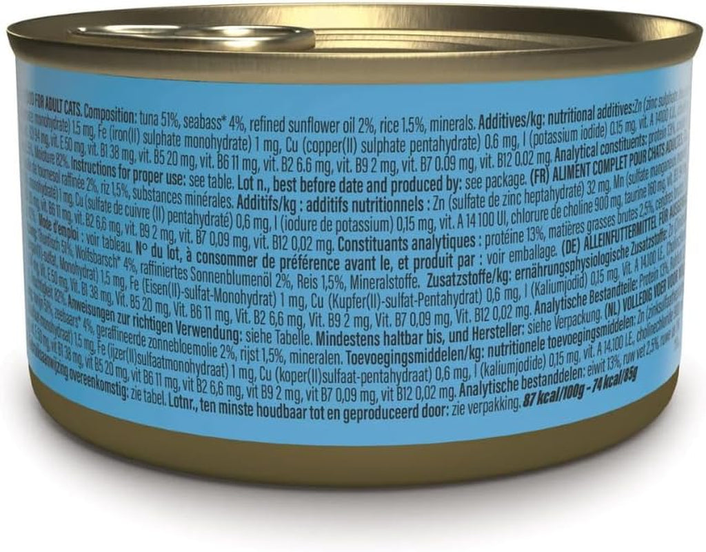 Tonno Rosso in Gelatina, Alimento umido completo per gatti, in scatola, con aggiunta di vitamine, 100% naturale, 6 x 85g