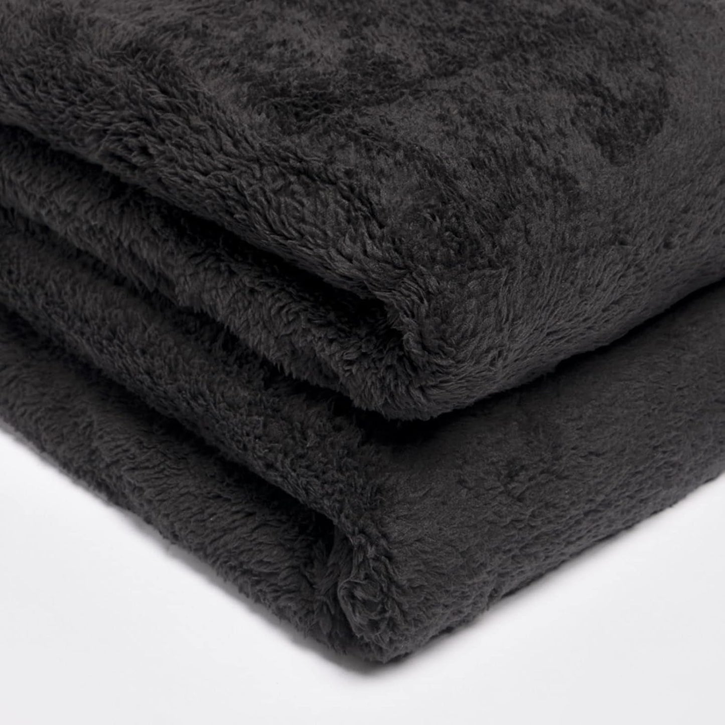 Brentford's Teddy Coperta in Pile Coperta da Letto Grande Peluche Super Morbida e Calda Copriletto per Divano Letto Nero - 150 X 200 Cm Letti e Coperte Besuche den Brentfords-Store
