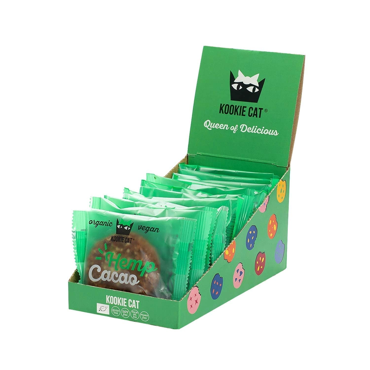 Biscotti biologici con semi di canapa e cacao - Vegani senza glutine e senza soia, anacardi e avena, confezionati singolarmente - Confezione multipla da 12 x 50 g