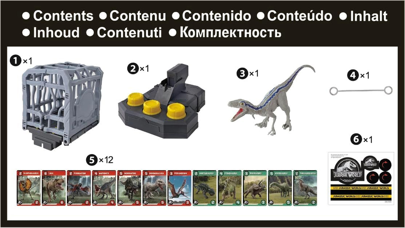 EPOCH Games, Jurassic World - Cage Breaker, 7523, Dinosauro giocattolo, Gioco da tavolo per bambini dai 4 anni in su