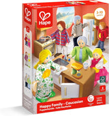 Set casa delle bambole pluripremiato della famiglia di bambole Hape, accessori unici per casa delle bambole in legno, gioco fantasioso, 6 membri della famiglia di bambole, dai 3 anni in su