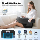 Cuscino da gioco e lettura, Cuscino da lettura per letto/divano/pavimento, Cuscino per alimentazione/Uncinetto con grande cuscino da gioco ergonomico, Cuscino da gioco per iPad/laptop - Nero