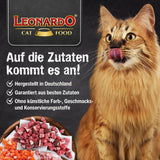 LEONARDO Fresh Buste [16 x 85g di cibo umido per gatti, senza cereali] | Alimento umido completo in bustine individuali