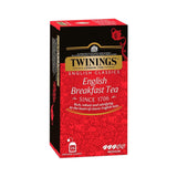 Twinings English Breakfast Black Tea 50g, 25 bustine di tè, tè nero pieno, rotondo e forte proveniente dalle migliori piantagioni di tè dello Sri Lanka e dell'India. Tè nero Confezione da 1 (1 x 50 g)