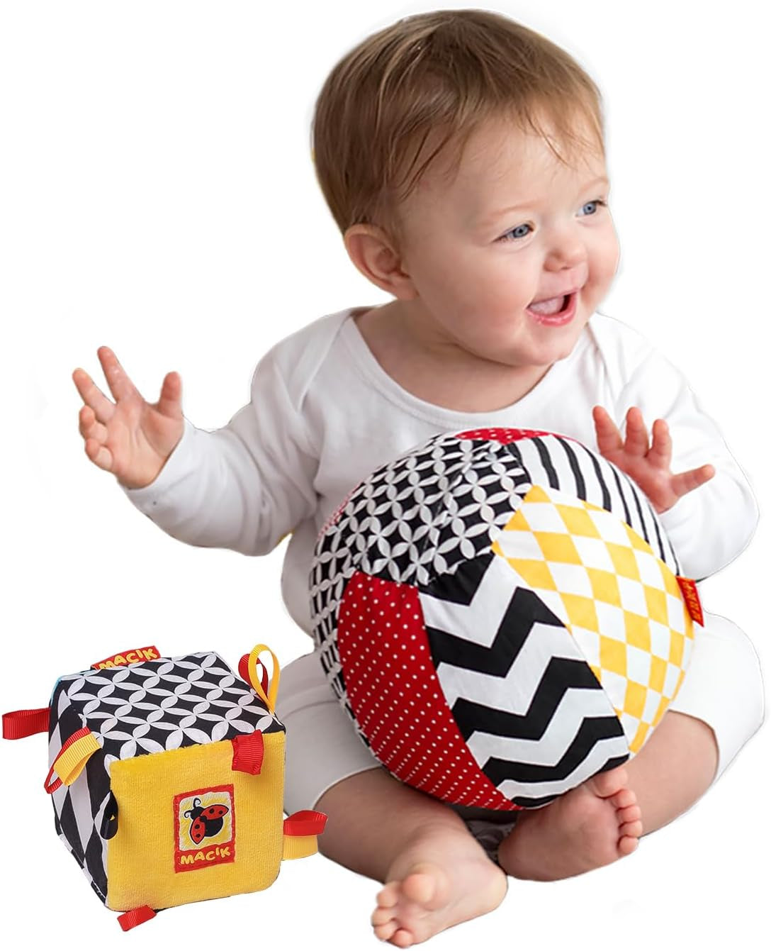 magdum 2 set gioco baby cube + palla in stoffa - gioco motricità da 1 anno - gioco per bambini 6 mesi - gioco montessori - gioco educativo 1 anno - regalo per bambini - palla per bambini - cubo per bambini - regali per bambini Giocattoli Bebe Naty Shop Titolo predefinito