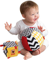 magdum 2 set gioco baby cube + palla in stoffa - gioco motricità da 1 anno - gioco per bambini 6 mesi - gioco montessori - gioco educativo 1 anno - regalo per bambini - palla per bambini - cubo per bambini - regali per bambini Giocattoli Bebe Naty Shop Titolo predefinito