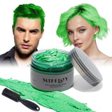 Tinta per capelli viola da 114 g, tinta temporanea per capelli con spazzole, cera per toni per capelli per uomo e donna, crema per capelli istantanea, fango, pomata per acconciatura naturale, cosplay fai da te, cera per capelli di Halloween, tintura per capelli Naty Shop Verde
