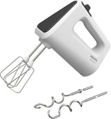 Krups GN4001 3 Mix 4000 Sbattitore manuale | 450 Watt | Design robusto | Regolatore di velocità variabile | Funzione Turbo e Auswurf | incl. 2 Rührbesen Und 2 Knethaken | Weiß/Grau Cucina Naty Shop