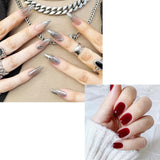 Set unghie finte adesive - Unghie finte francesi - 24 pezzi Design quadrato corto Unghie artificiali con sfumatura rosa bianca e manicure con ballerina (Short Pink Gradient)
