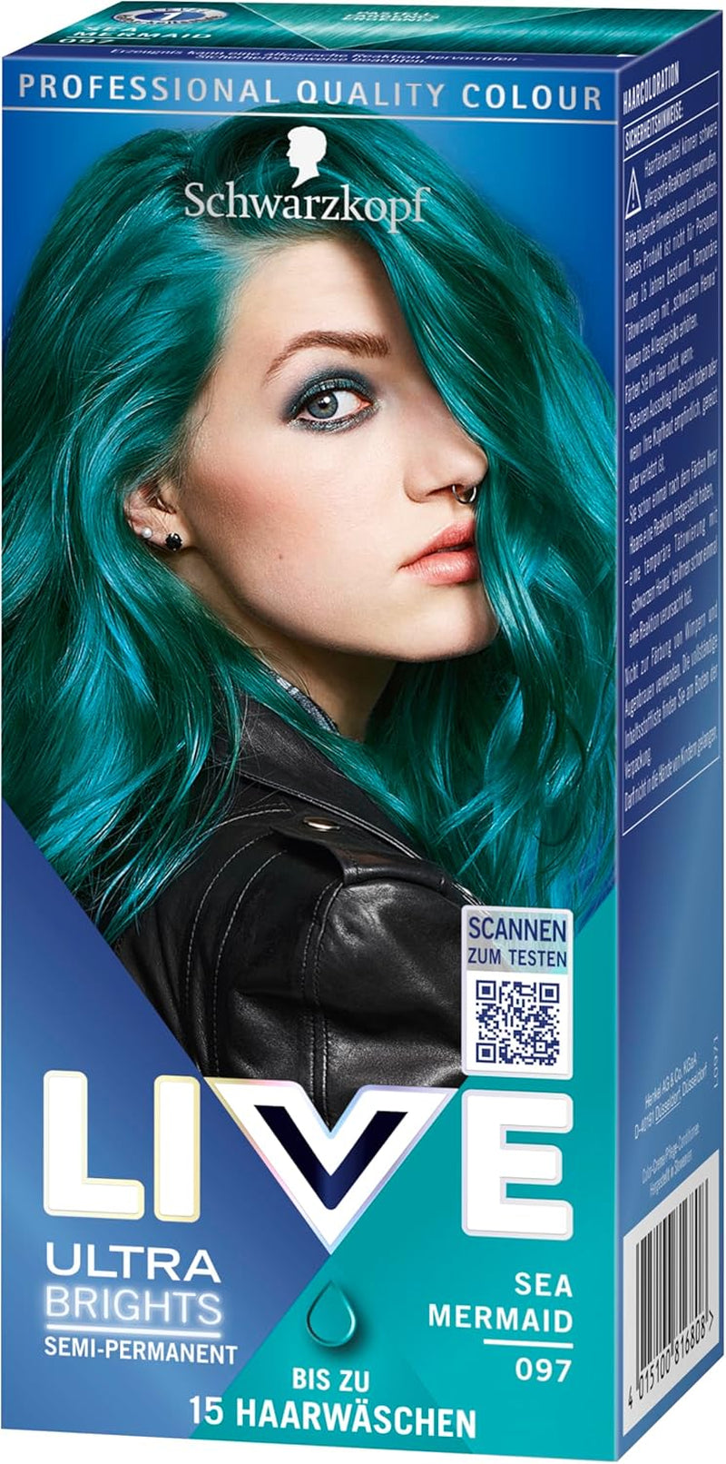 Schwarzkopf LIVE Tinta semipermanente per capelli Ultra Brights 097 Sirena (3 x 80 ml), colorazione per risultati intensi o colori pastello, resiste a 12-15 lavaggi, con balsamo cura Tinta per capelli Naty Shop