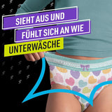 Pantaloni del pigiama a cuori 9 mutande assorbenti per la notte 8 anni 27 kg-43 kg Protezione dalle perdite per tutta la notte