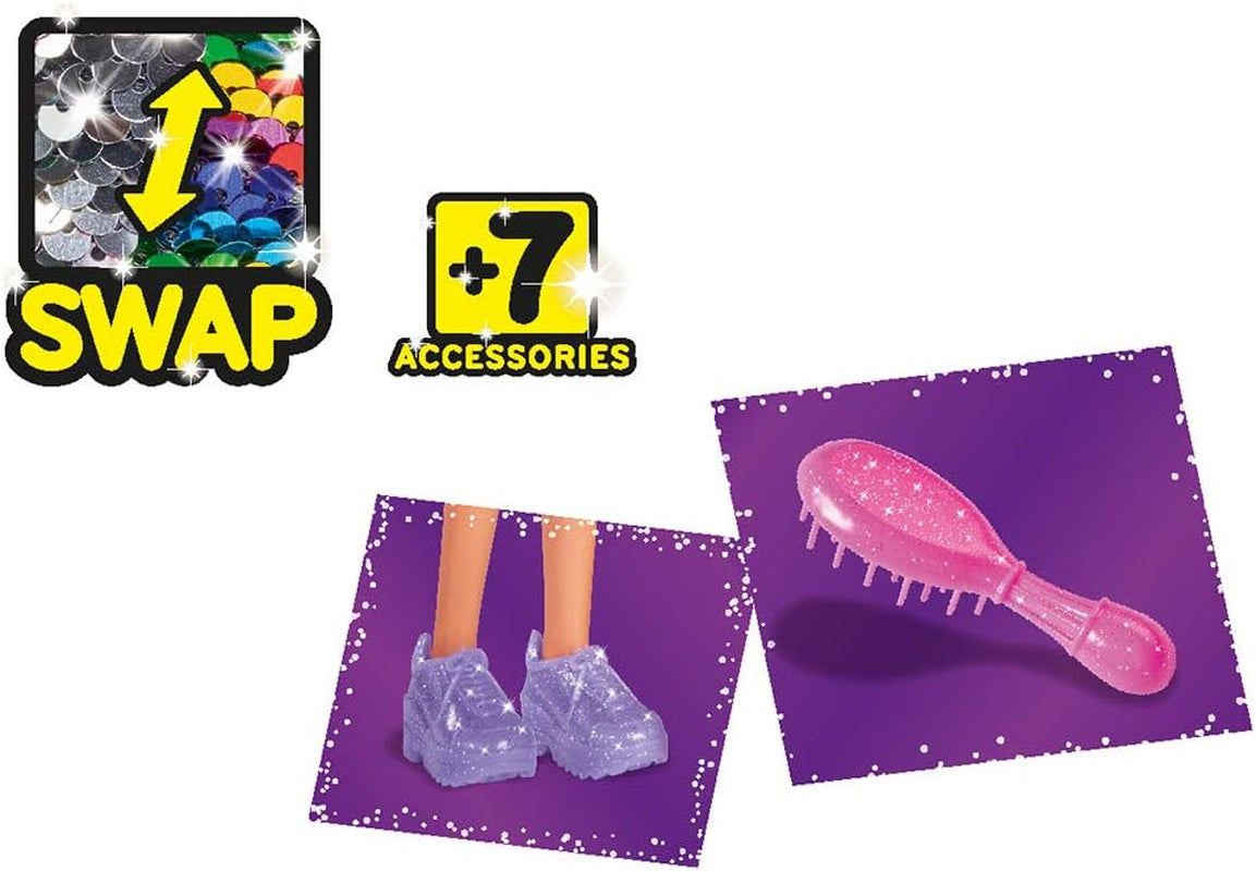 Simba Steffi Love Doll con capelli XXL / Abito con paillettes arcobaleno e capelli super lunghi / Include clip e pettine / 29 cm / Per bambini dai 3 anni in su