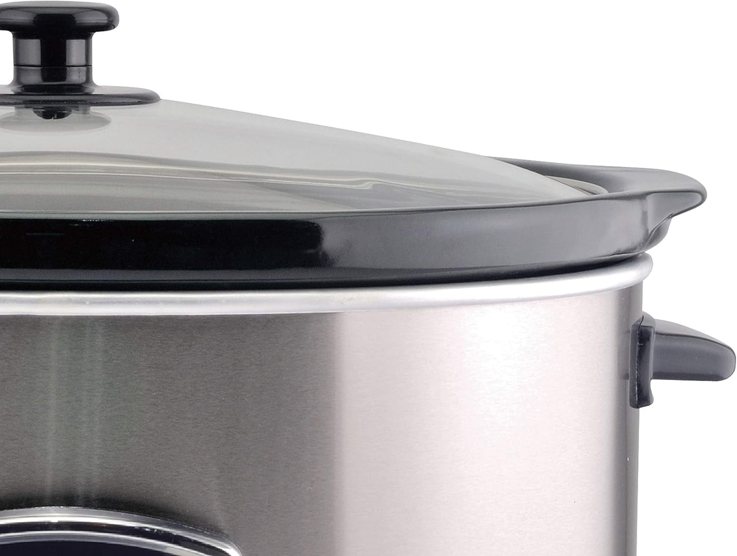 Beper BC.510 Slow Cooker, 280 W, 4,5 litri, vetro ceramico, nero e acciaio Slow Cooker Naty Shop