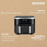 SEVERIN Friggitrice doppia ad aria calda con camera di cottura 2 X 3,8 L, 8 programmi automatici Elettrodomestici Naty Shop