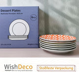 Piatti per torta, set da 6; piattini da dessert (15 cm); Piatti da insalata in porcellana; piatti colorati per la colazione; mini piatti per pasta, frutta, pane