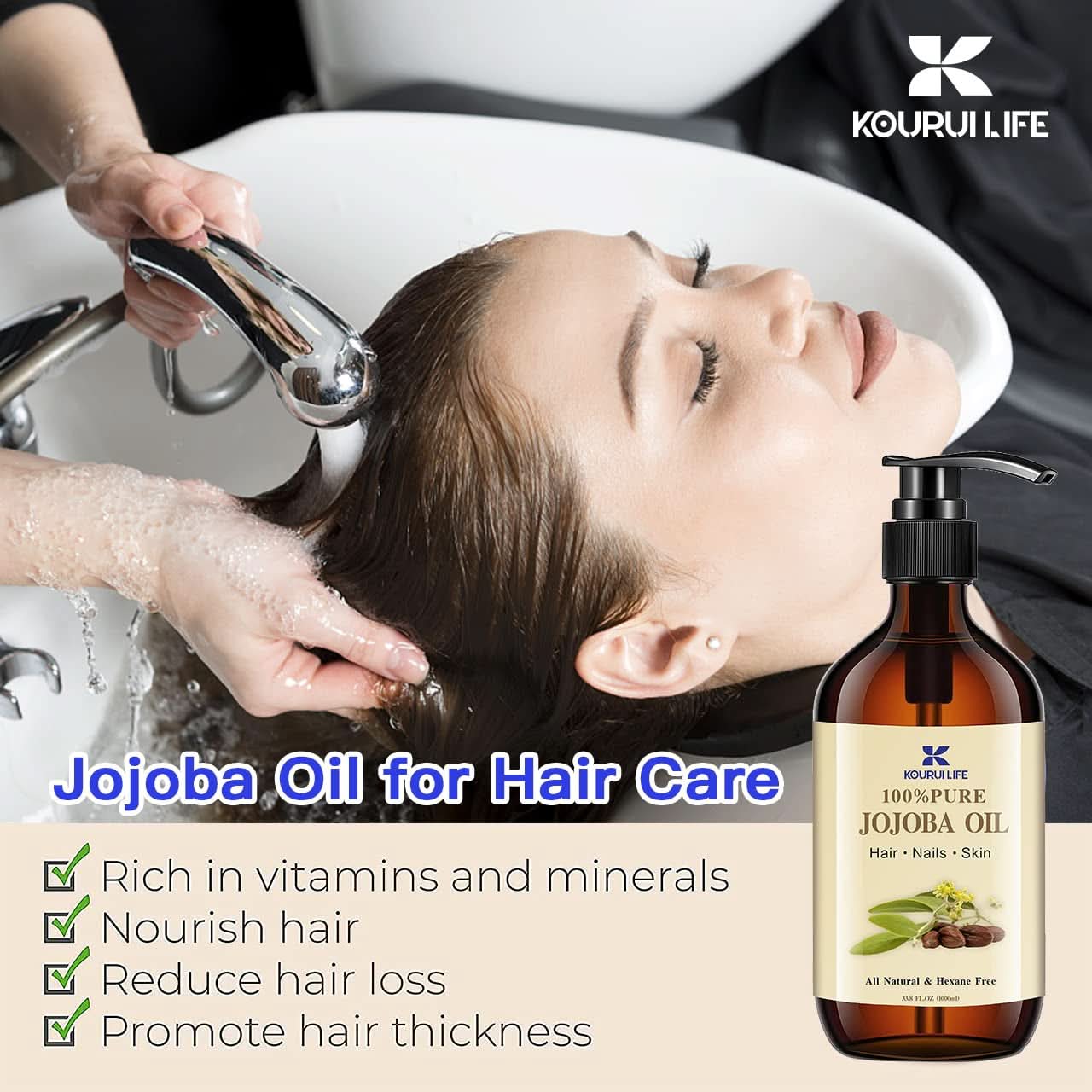 Olio di jojoba biologico 1 litro, puro al 100% Cosmetici e Bellezza Naty Shop