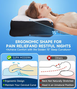 SUPA MODERN Cuscino in Memory Foam Cuscino rinfrescante per chi dorme sul fianco 60X40 Cuscino ortopedico per la parte posteriore dello stomaco, per alleviare il dolore al collo, Cuscini cervicali ortopedici Naty Shop