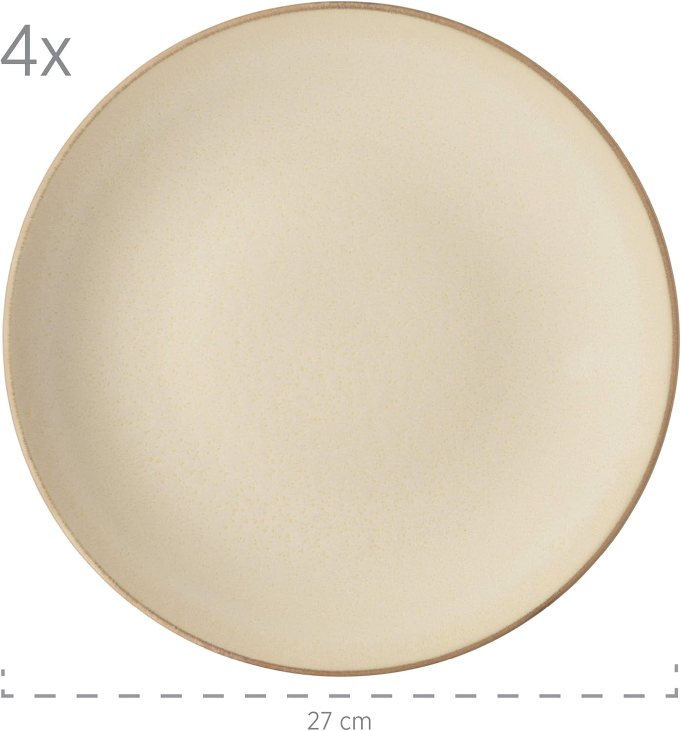 MÄSER 931736 servizio di stoviglie per 4 persone in look vintage mediterraneo, servizio combinato con 16 pezzi in grigio sabbia, ceramica, grigio sabbia