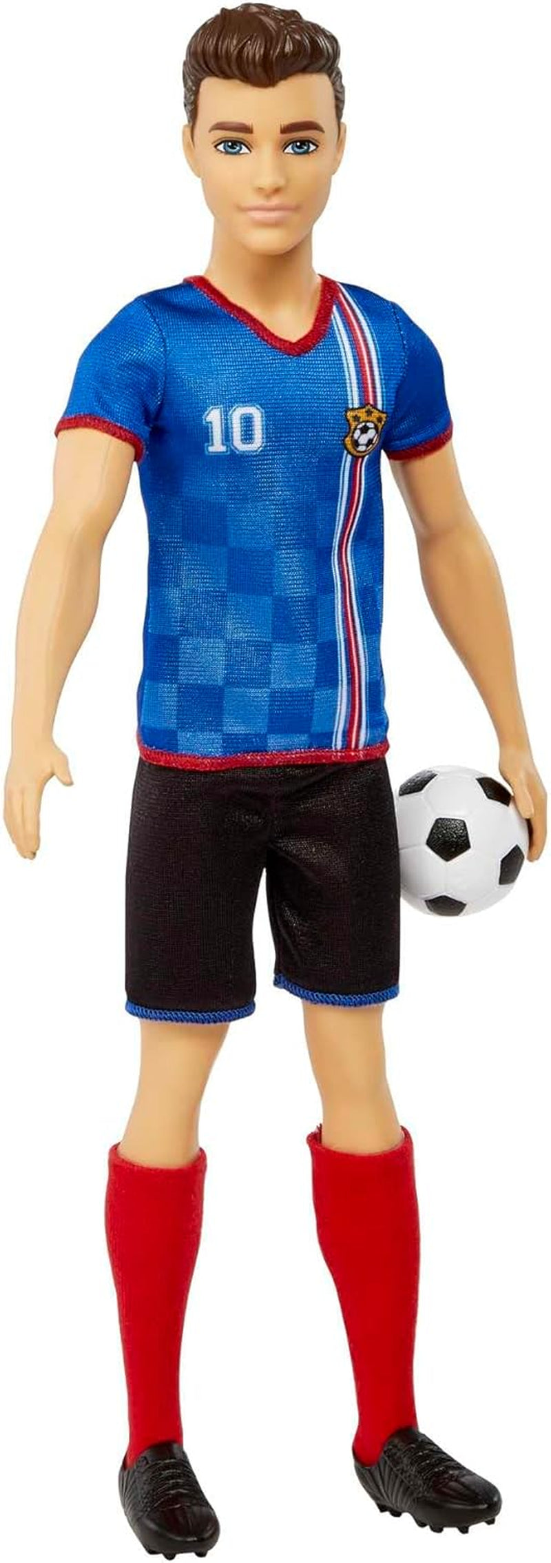 Barbie Serie You Can Be Anything bambola Ken calciatore capelli castani bambola Ken maglietta blu calcio 1X bambola Ken calciatore regalo per bambini 3 anni giocattoli Hcn15 Naty Shop Dolls