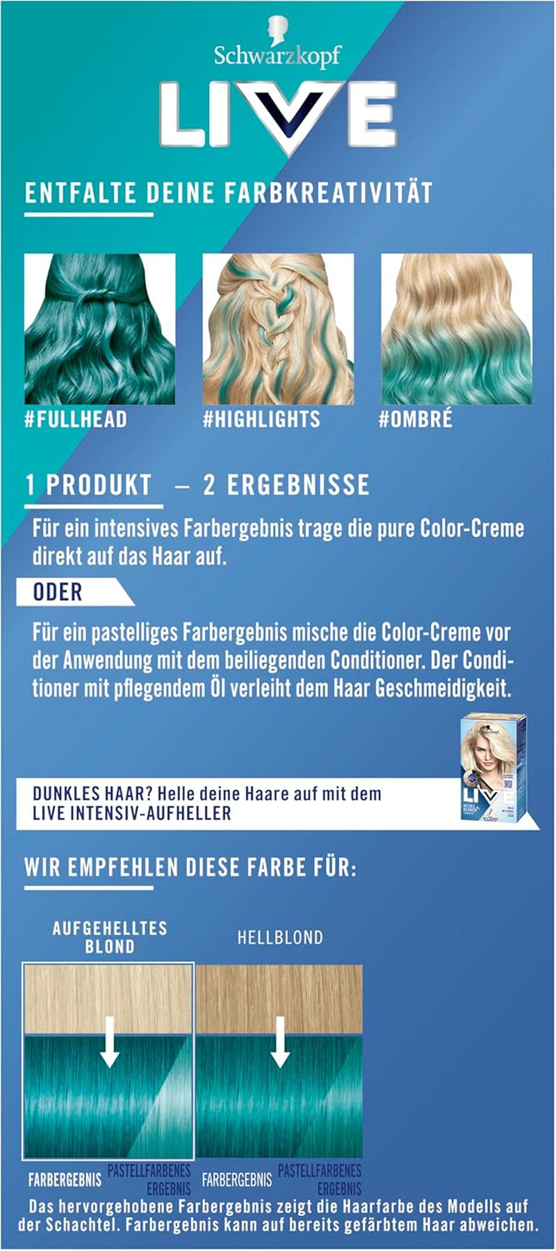 Schwarzkopf LIVE Tinta semipermanente per capelli Ultra Brights 097 Sirena (3 x 80 ml), colorazione per risultati intensi o colori pastello, resiste a 12-15 lavaggi, con balsamo cura Tinta per capelli Naty Shop