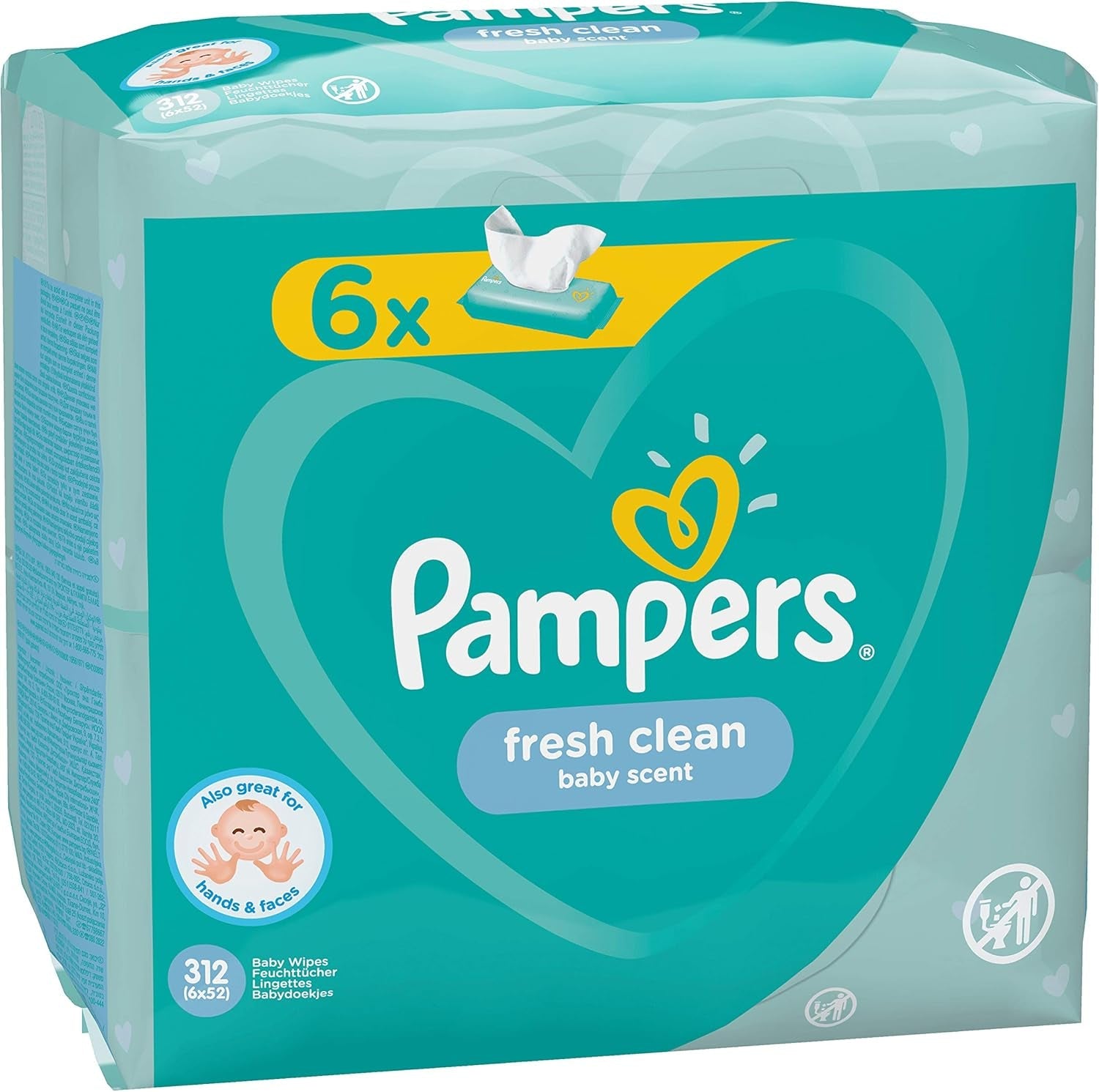 Pampers 81688049 Salviette per neonati Fresh Clean, bianche
