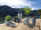 Scheurich Wave Globe High, contenitore alto in plastica, granito nero, diametro 29,8 cm, altezza 40 cm, volume 6 l.