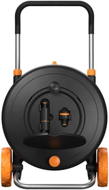 Ruota idraulica Fiskars Comfort L con ruote, set di irrigazione all-inclusive, portata totale di 31,5 m, avvolgimento automatico, tubo da giardino universale (Ø 13 mm), attacco per rubinetto universale, 1071670