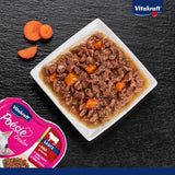 Vitakraft Poésie Création, cibo umido per gatti, cibo umido in salsa, con manzo e carota, confezione sfusa, senza zuccheri o cereali aggiunti (15 x 85 g)