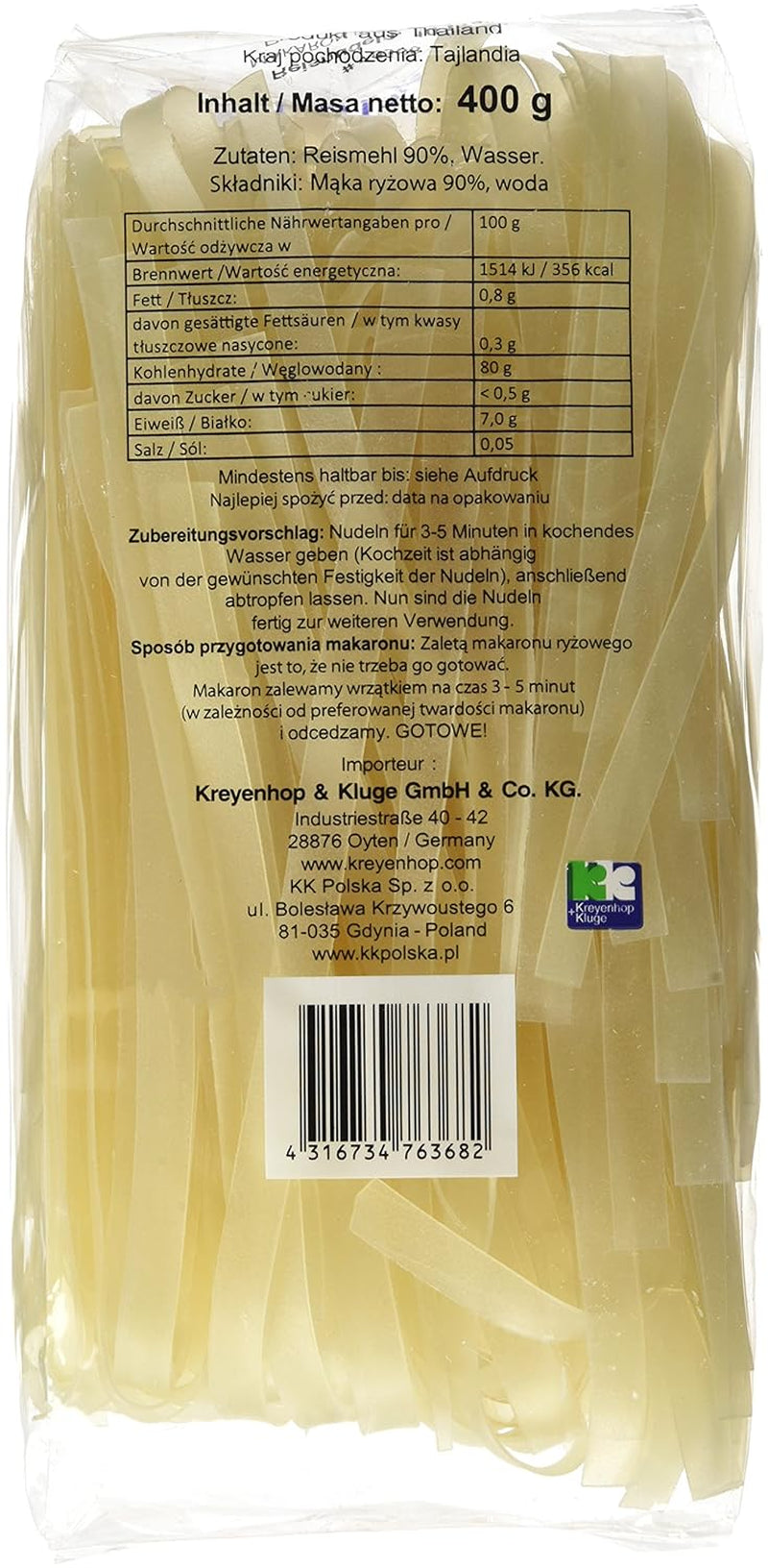 Spaghetti di riso - Spaghetti di riso tailandesi, larghi 10 mm, a base di farina di riso - 17 x 400 g