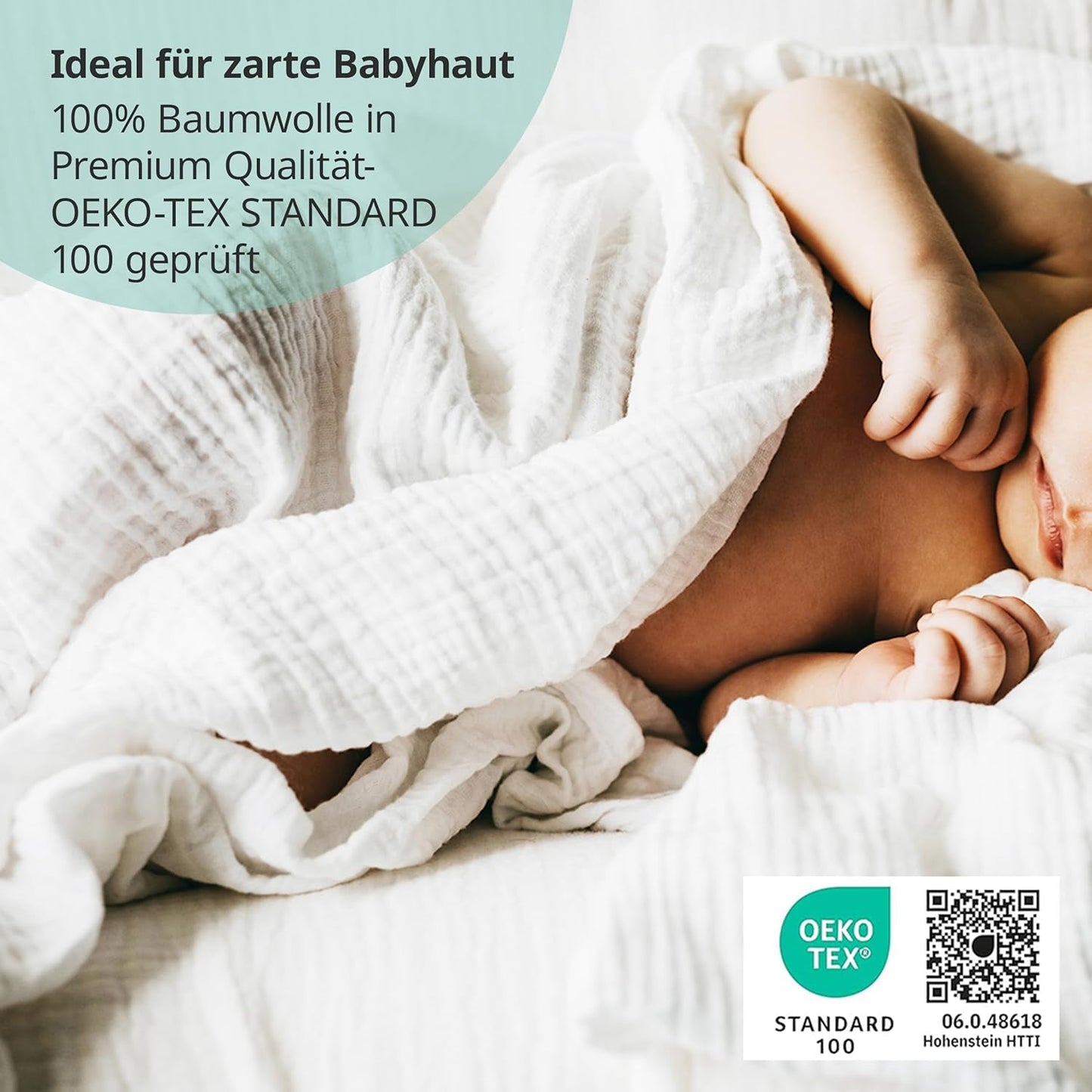 MAKIAN Quadrati di Mussola, Confezione da 10, 80x80 cm, Certificato Oeko-TEX® Standard 100, 10 Panni Antirigurgito Premium - Quadrati di Stoffa a Tessuto Doppio/Quadretti di Mussola, Resistente alla Bollitura - Bianco